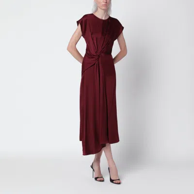 Victoria Beckham Victoria Beckam Aria Satin Crepe Midi Dress In Burgundy