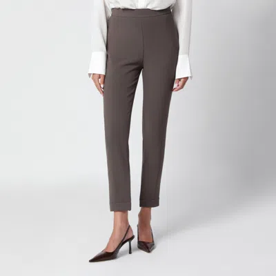 Victoria Beckham Victoria Beckam Khaki Virgin Wool-blend Trousers In Gray