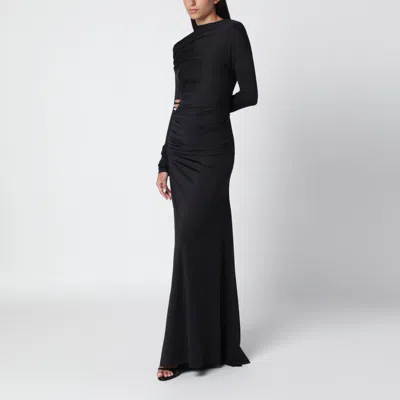 Victoria Beckham Victoria Beckam Long Black Dress With Draped Shoulders