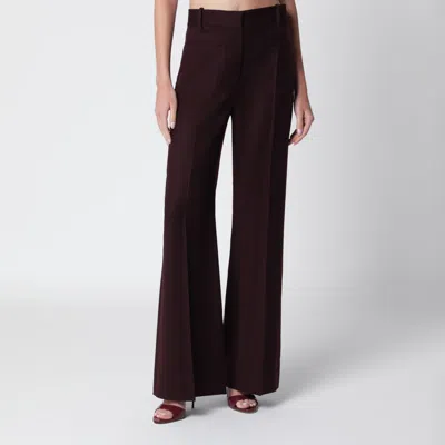 Victoria Beckham Victoria Beckam Virgin Wool Flannel Trousers In Animal Print