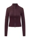 Victoria Beckham Long-sleeved Top With High Neckline And Fitted Silhouette In Purple