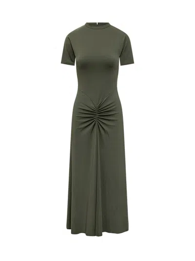 VICTORIA BECKHAM VICTORIA BECKHAM VICTORIA BECKHAM GREEN DRESS WITH RUFFLE
