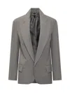Victoria Beckham Tailored Blazer With Wide Revers In Gray