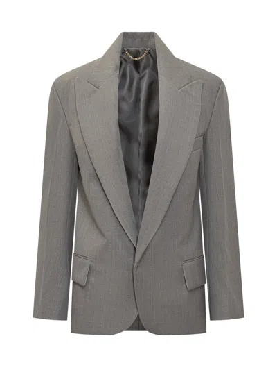 Victoria Beckham Tailored Blazer With Wide Revers In Gray