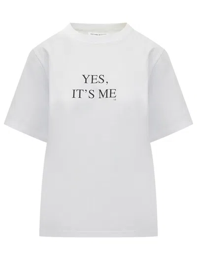 VICTORIA BECKHAM VICTORIA BECKHAM VICTORIA BECKHAM WHITE T-SHIRT WITH PRINT