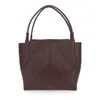 Victoria Beckham Victoria Bordeaux Handbag With V Stitching On The Front And Embossed Logo Lettering In Red