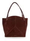 Victoria Beckham 'victoria' Brown Shoulder Bag With Embossed Logo Lettering On The Front And Two Top Handles