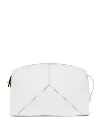 Victoria Beckham Victoria Paneled Leather Clutch In White