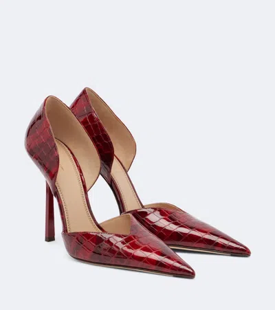 Victoria Beckham Victoria Croc-effect Leather Pumps In Red