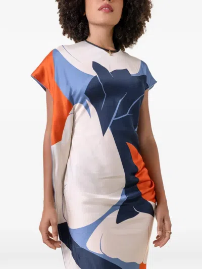 Victoria Beckham Victoria Graphic-print Maxi Dress In Blue