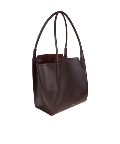 Victoria Beckham Victoria Leather Tote Bag In Burgundy