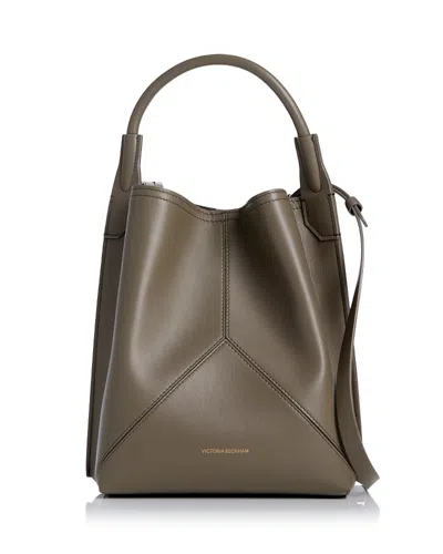 Victoria Beckham Victoria Medium Leather Bucket Bag In Blue