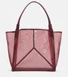 Victoria Beckham Translucent Mesh Panel Tote Bag In Burgundy