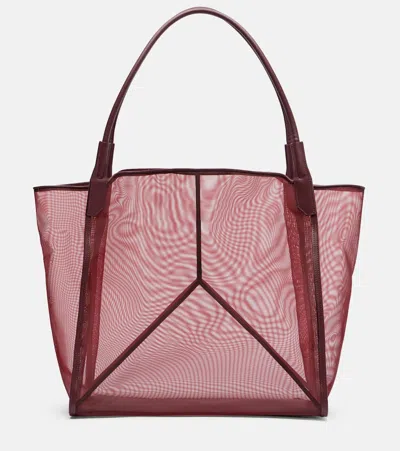 Victoria Beckham Victoria Medium Mesh Tote Bag In Burgundy