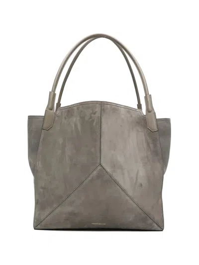 Victoria Beckham Victoria Paneled Suede Tote-bag In Gray