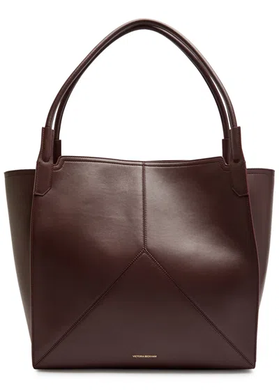 Victoria Beckham Victoria Panelled Smoothed Leather Tote In Burgundy