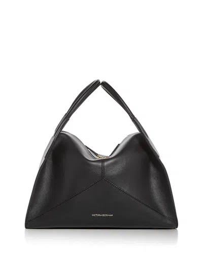 Victoria Beckham Victoria Plie Medium Leather Top Handle Bag In Black