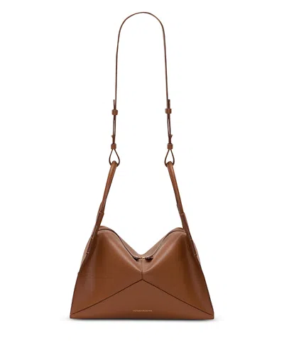 Victoria Beckham Victoria Plie Medium Leather Top Handle Bag In Brown