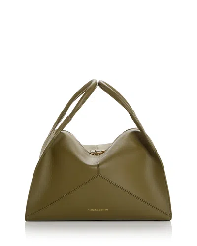 Victoria Beckham Victoria Plie Medium Leather Top Handle Bag In Green