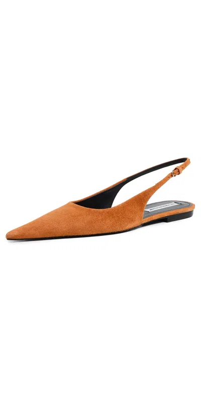 Victoria Beckham Victoria Slingback Flats Bronze In Brown