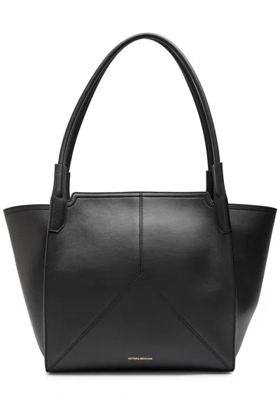 Victoria Beckham Victoria Small Panelled Leather Tote In Black