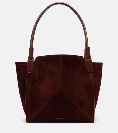 Victoria Beckham Victoria Small Suede Tote Bag In Brown