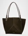 Victoria Beckham Victoria Small Suede Tote Bag In Green