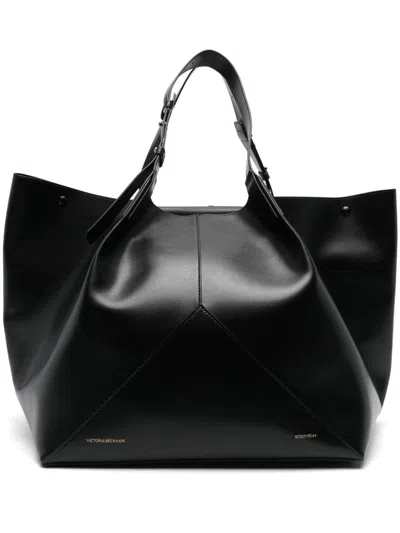 Victoria Beckham Medium Jumbo Leather Tote Bag In Black  