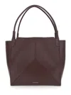 Victoria Beckham Victoria Panelled Smoothed Leather Tote In Burgundy