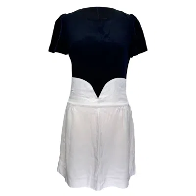 Victoria Beckham Victoria  Crepe Puff Sleeve Mini Dress In White Acetate In Multi