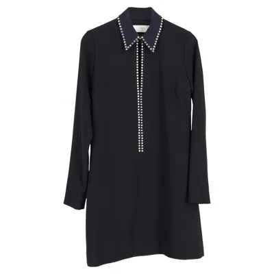 Victoria Beckham Victoria,  Crystal-embellished Crepe Mini Dress In Black Polyester