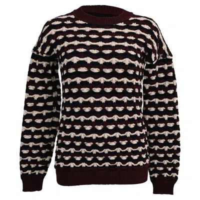 Victoria Beckham Victoria  Geometric Oversized Sweater In Multicolor Viscose In Brown