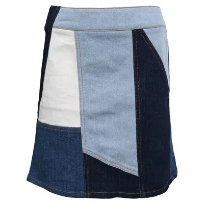 Victoria Beckham Victoria  Patchwork Mini Skirt In Multicolor Cotton