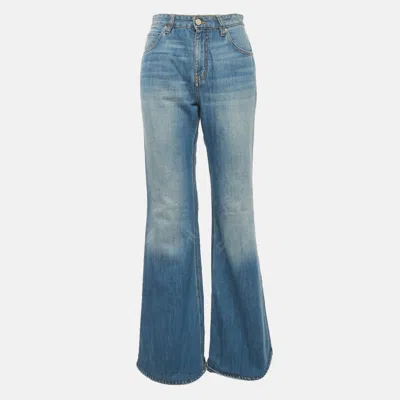 Victoria Beckham Victoria  Sanfran Blue Denim Flared Jeans M/waist 30"