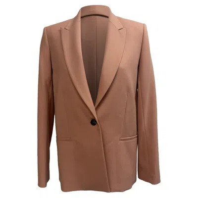 Victoria Beckham Victoria  Single-breasted Blazer In Beige Polyester In Brown