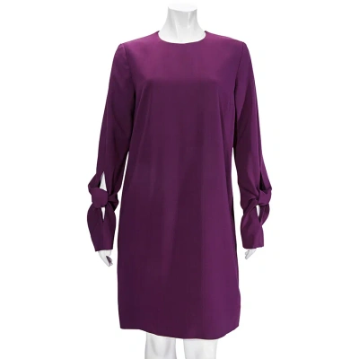 Victoria Beckham Victoria  Woman Knotted Crepe Mini Dress In Purple