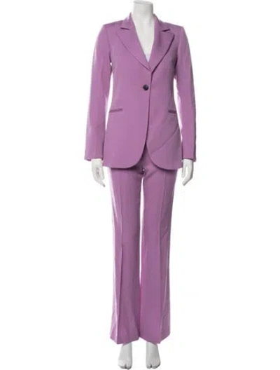 Pre-owned Victoria Beckham Vintage Virgin Wool Pantsuit In Purple