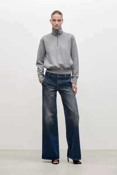 Victoria Beckham Violet Sweatshirt In Mid Grey Marl