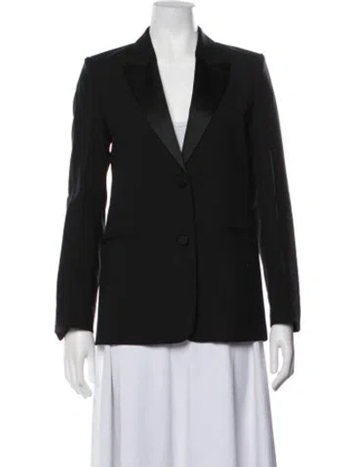 Pre-owned Victoria Beckham Virgin Wool Blazer In Blue