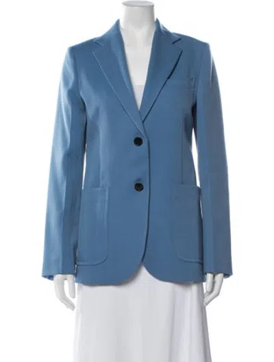Pre-owned Victoria Beckham Virgin Wool Blazer In Blue