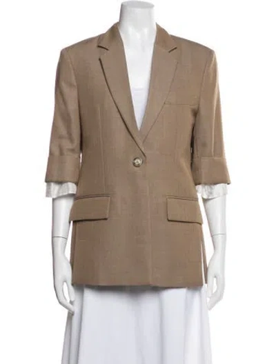 Pre-owned Victoria Beckham Virgin Wool Blazer In Brown