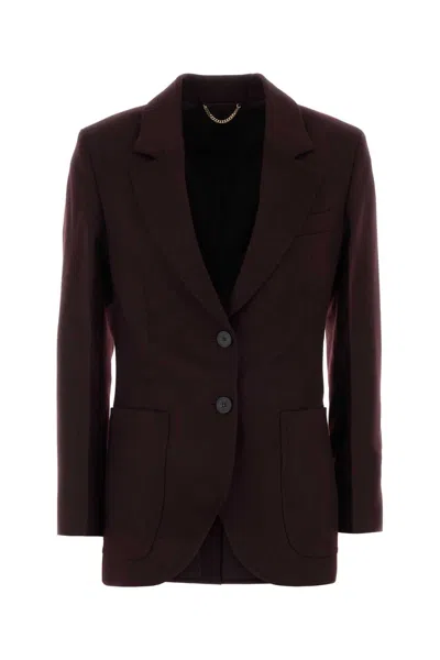 Victoria Beckham Virgin Wool Blazer In Brown