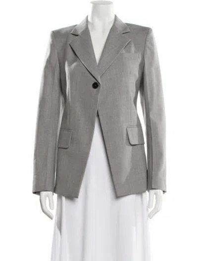 Pre-owned Victoria Beckham Virgin Wool Blazer In Gray