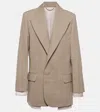Victoria Beckham Satin-trimmed Wool Blazer In Grey