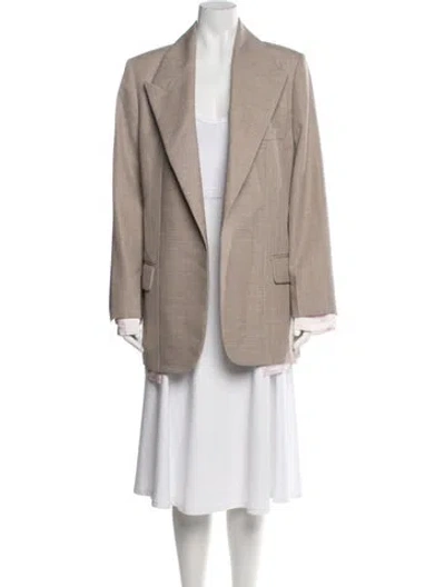 Pre-owned Victoria Beckham Virgin Wool Blazer In Neutral