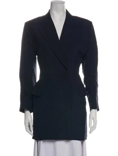 Pre-owned Victoria Beckham Virgin Wool Coat In Blue