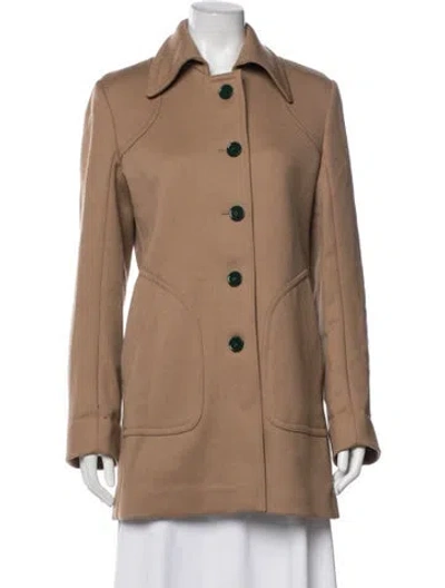 Pre-owned Victoria Beckham Virgin Wool Coat In Brown