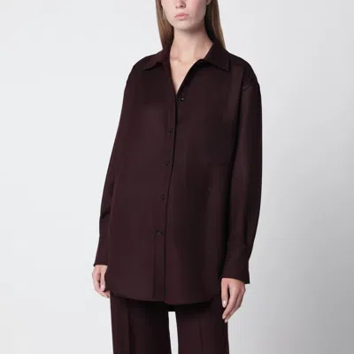 Victoria Beckham Virgin Wool Flannel Shirt In Acai In Purple