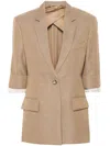 Victoria Beckham Virgin Wool Jacket In Brown