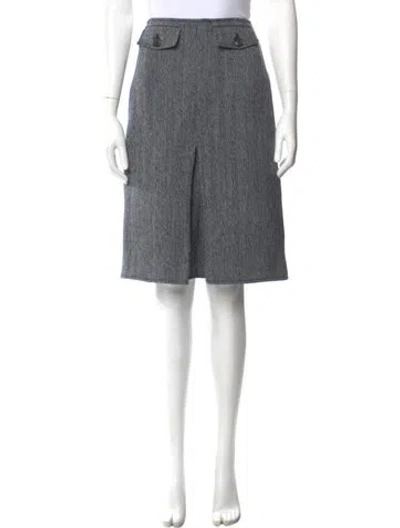 Pre-owned Victoria Beckham Virgin Wool Knee-length Skirt In Blue